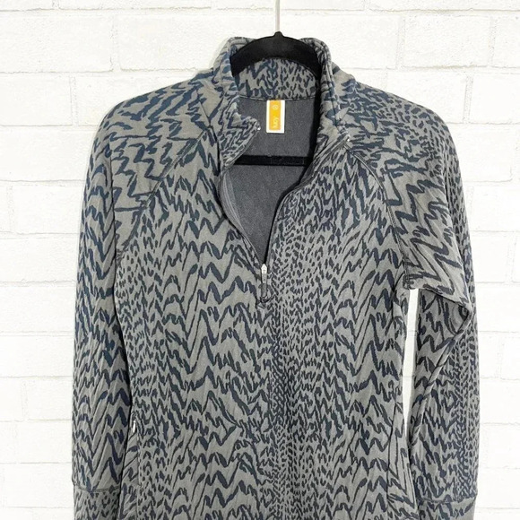 Lucy Gray & Blue Textured Half Zip Pullover Athletic Jacket Women's Size Small - Picture 3 of 8